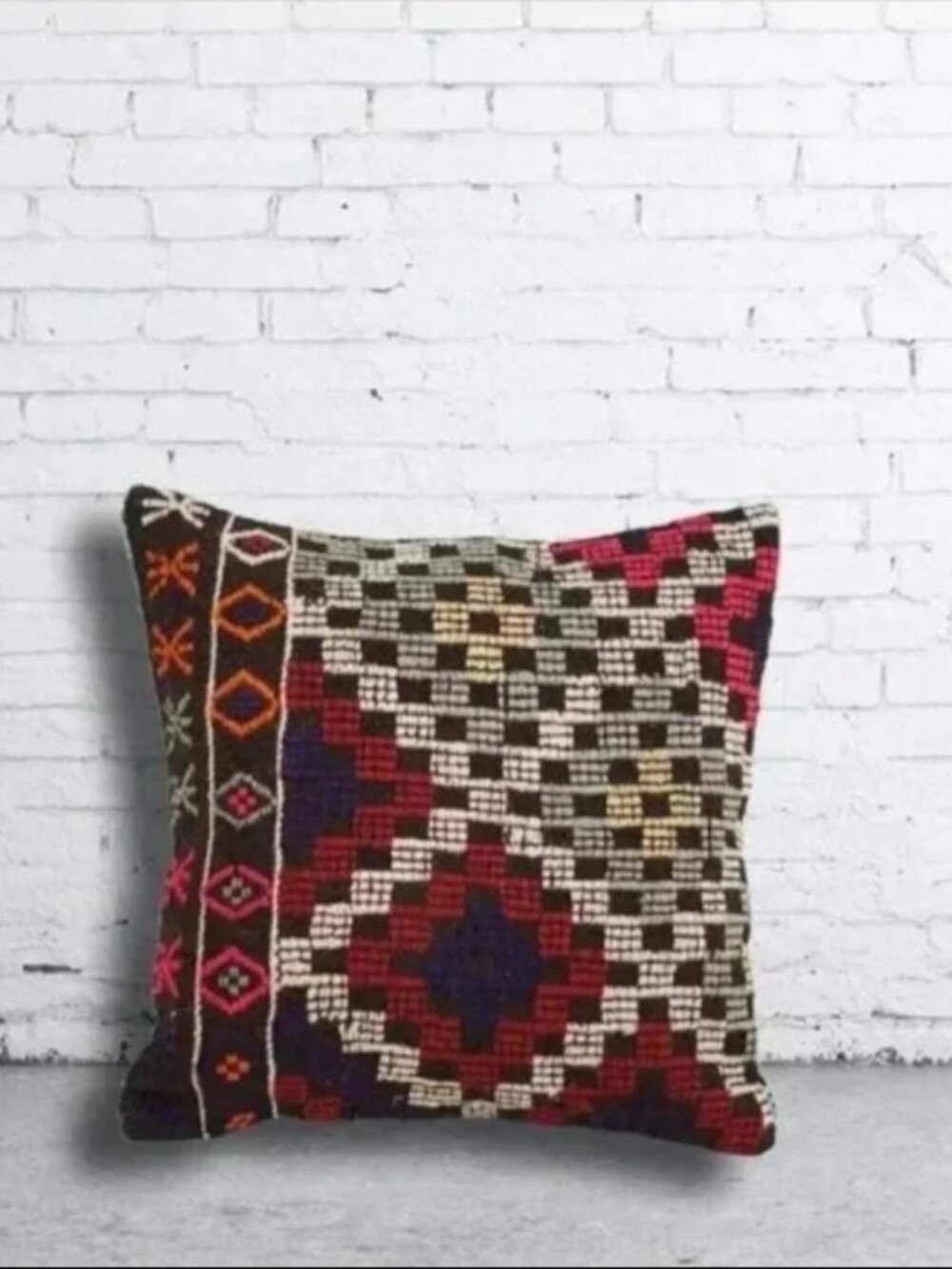 Turkish Kilim Pillowcase (16x16in)